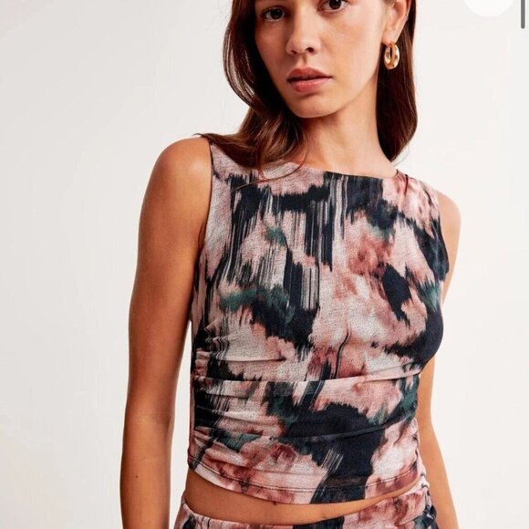 NWT Abercrombie & Fitch Mesh Floral Skirt Set M - Picture 4 of 16